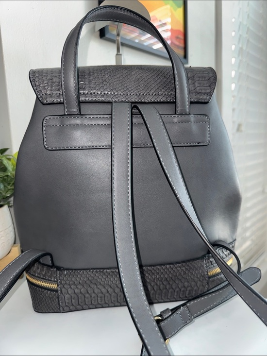 Dune London Gray Embossed Leather Backpack main image 6